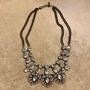 BaubleBar Crystal Feather Bib necklace